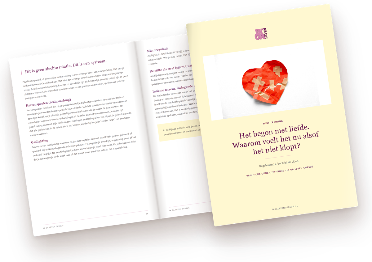 Het e-book Het begon met liefde, opengeslagen als magazine met de voorkant ernaast